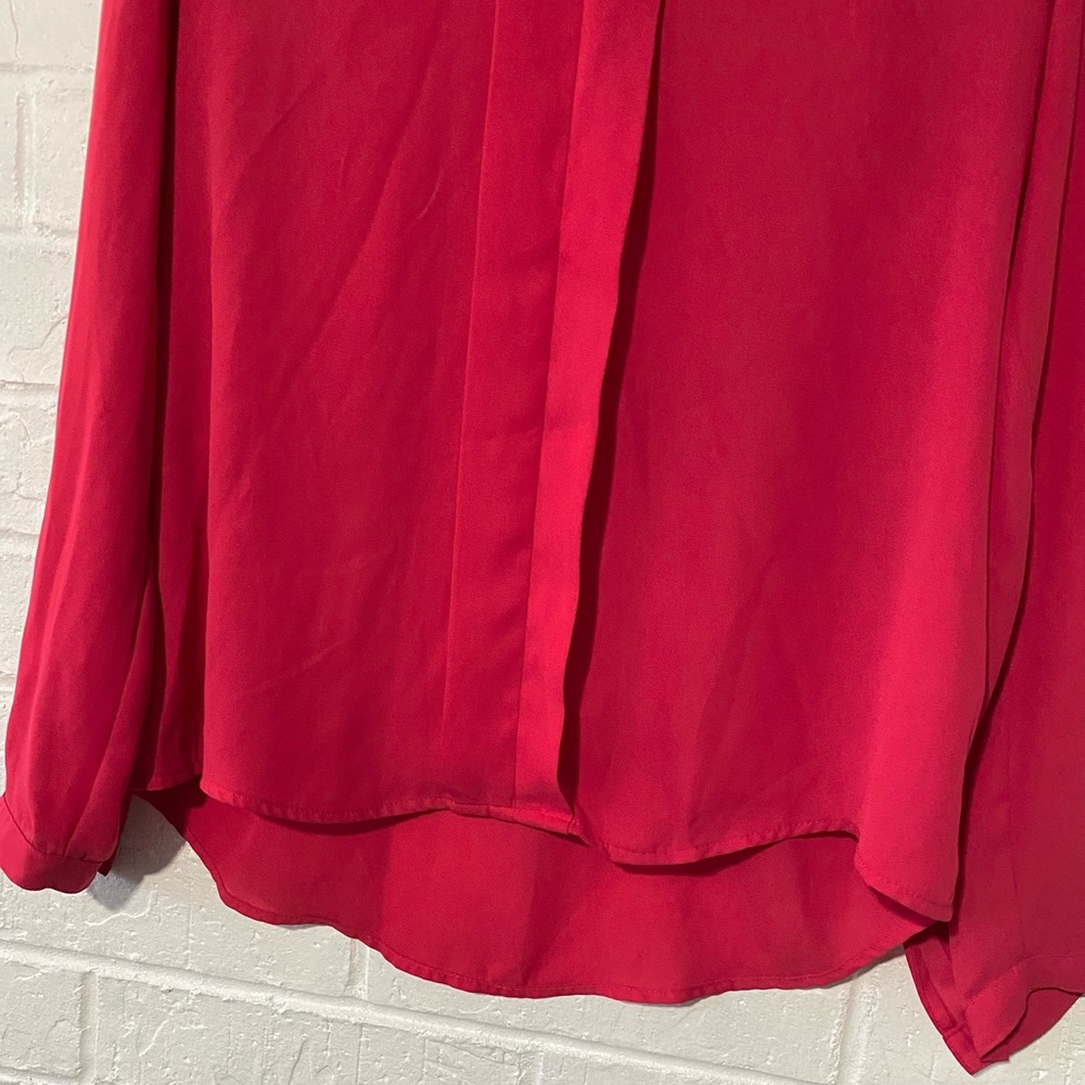 Candie's Raspberry Color Embellished Collar Blouse - Picture 9 of 14